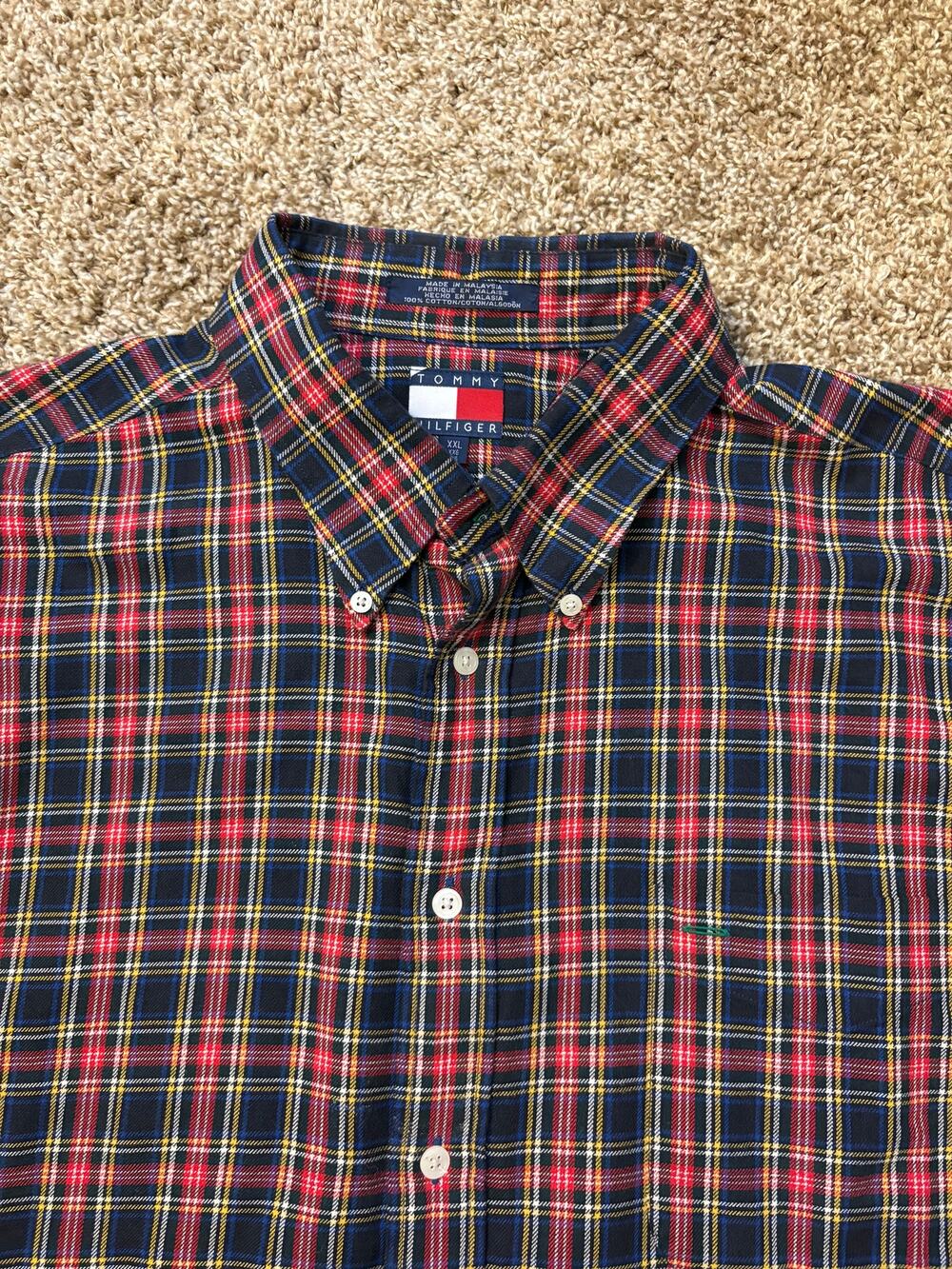 Vintage Tommy Hilfiger Plaid Button Down Shirt Mens Size XXL